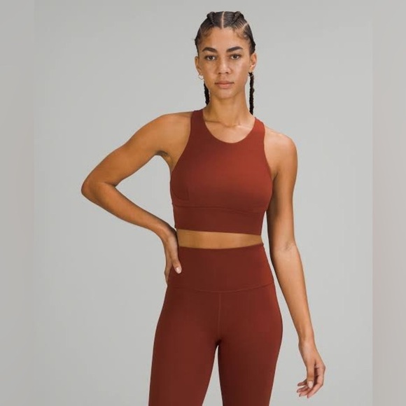 lululemon athletica Other - Lululemon Wunder Train Long Line Bra Medium Support C/D Cups Dark Terracotta 12